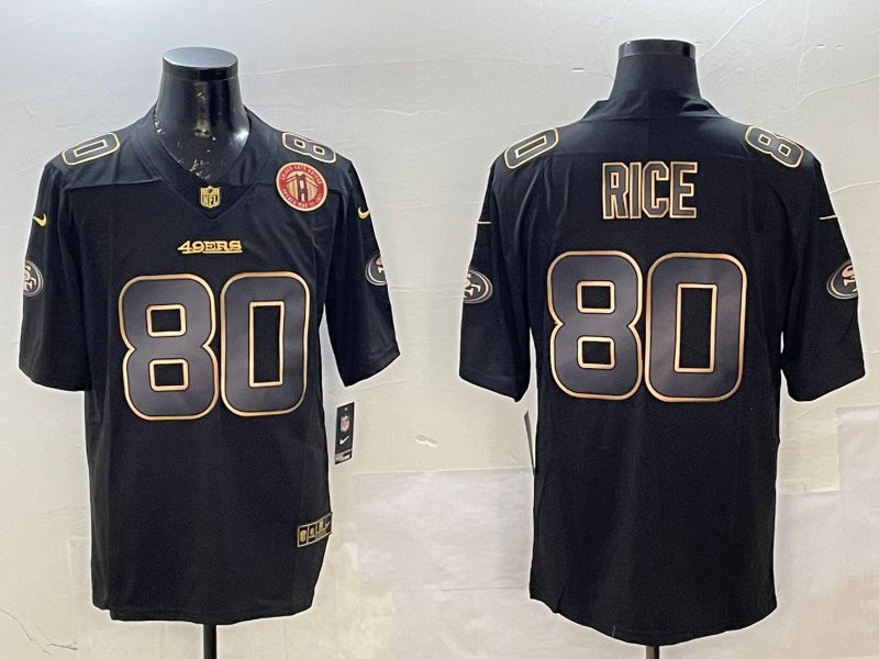 Men San Francisco 49ers #80 Rice Black Gold 2025 Nike Limited NFL Jersey style 6->san francisco 49ers->NFL Jersey